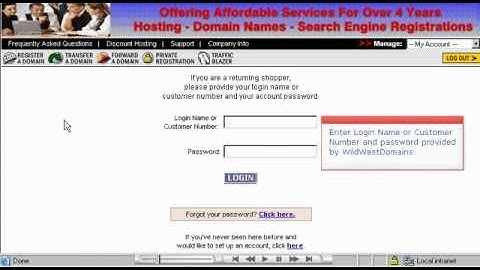 How to change Domain Name Server(DNS) at WildWestDomains.com - Host Department LLC