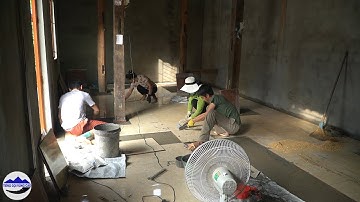 Thợ lát xong nền đẹp cho nhà ông bà Yên Bình tai biến liệt tay .