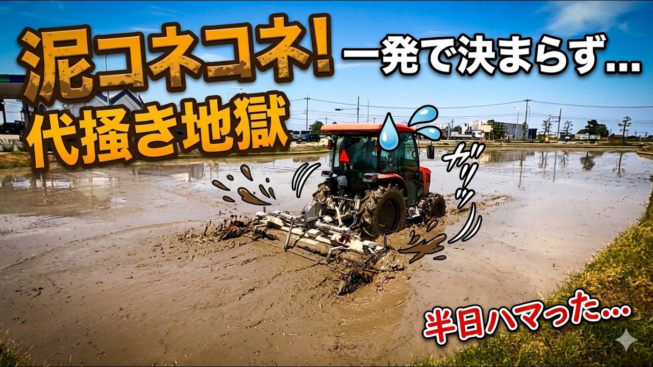 カグラモチ一発スペシャル肥料の比重計測・いつも一発代掻きなのにコネコネでかなり手こずった・2026