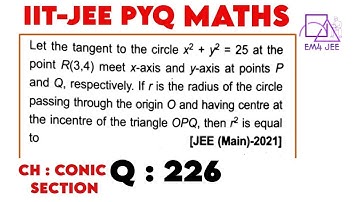 Let tangent to circle x ^ 2 + y ^2 = 25 at the point R(3, 4) meet x-axis and y-axis at point P and Q