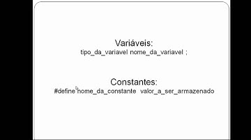 Aula 2 - Como declarar variáveis e constantes na linguagem C