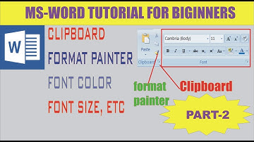 Ms word Format painter clipboard etc