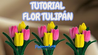 🎨TUTORIAL: ¿Como hacer una Flor Tulipán 🌷 con Limpiapipas ?🌸