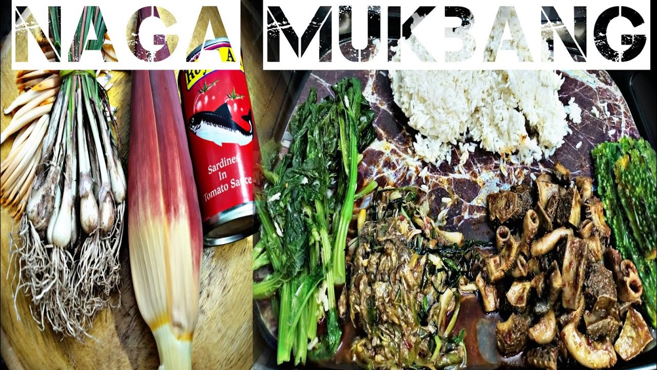 Buff Innards banana flower with tin fish/boil leaf with bamboo-shoot,and buff ...