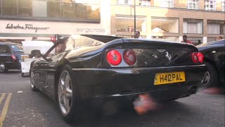 This ferrari f355 berlinetta is equipped with a stage 3 capristo
exhaust system! it sounds like formula 1 car. you can also see couple
of small flames. a...