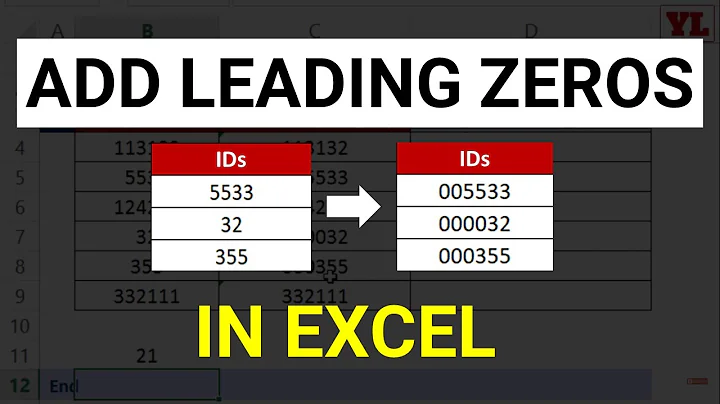 Add Leading ZEROs in Excel | Before Numbers