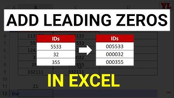Add Leading ZEROs in Excel | Before Numbers