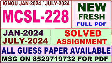 MCSL 228 solved assignment 2024 / mcsl 228 solved assignment 2023-24 / mca new mcsl 228 assignment