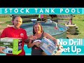 DIY Stock Tank Pool NO HOLE Set Up [DO NOT DRILL HOLES]  FLowclear Waterfall & Intex Pool Skimmer