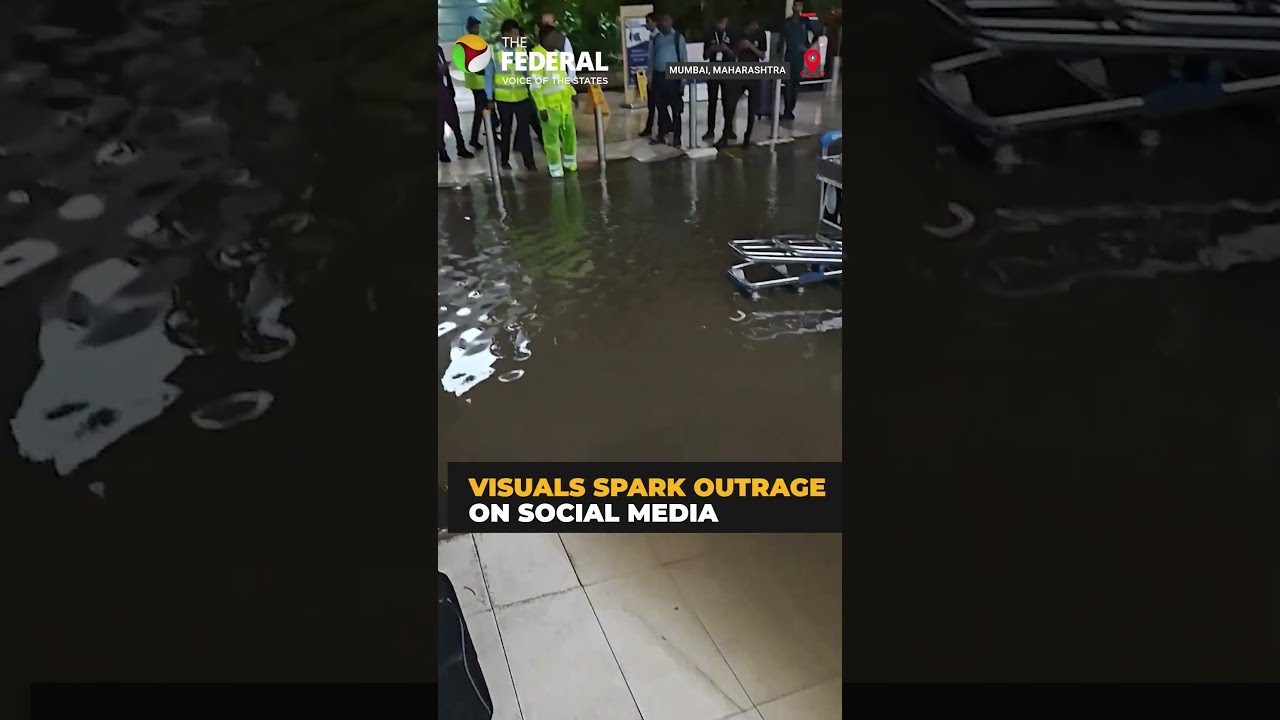 Shocking Scenes Outside Mumbai Airport Entry Flooded Passengers Wade Through Water