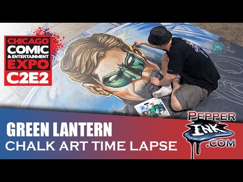 C2E2 Green Lantern Chalk Art Time Lapse