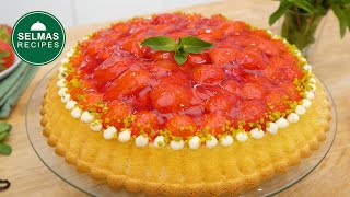 STRAWBERRY CAKE with Mascarpone and Sponge Cake | Strawberry Pie
