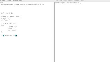 1st Attempt at Bash Script Multiplication Table