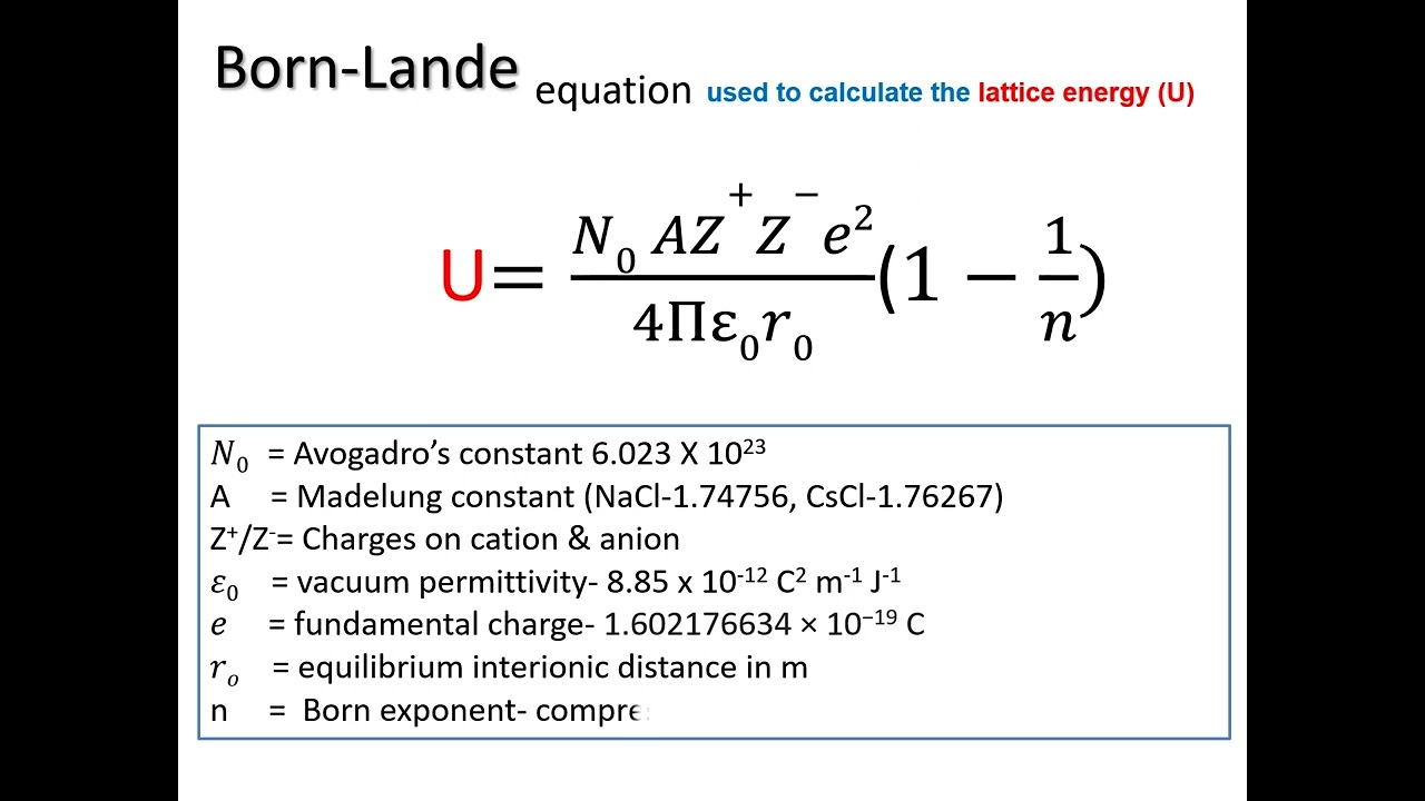 Born Lande Equation YouTube Born Lande Equation YouTube