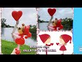 Valentine’s balloon tutorial. Cute girl holding a heart balloon. Balloon tutorial for Valentines.