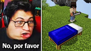 jugando minecraft bedwars solo por primera vez