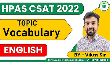 FREE HPAS CSAT MCQ Course | Day - 13 | English | Vocabulary | Most Expected MCQs