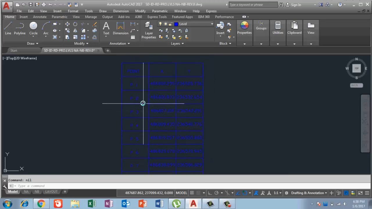 Create a table of Coordinates in Auto cad 2022 in Urdu 