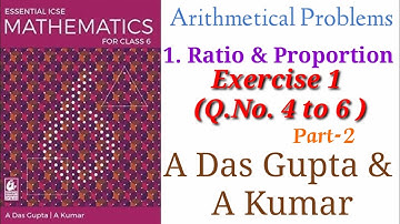 ICSE Mathematics| Class 6| Solution| Arithmetical Problems| 1 Ratio| Part-2| Amarclasses #maths