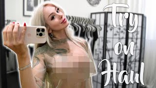 4K TRANSPARENT Black and White Try on Haul 🖤 Milla Snake Try Ons