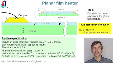 Planar film heater. QuickField FEA software simulation example