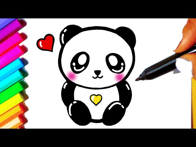 PANDA FOFO Como desenhar Urso panda fofo Kawaii ❤ Desenhos Kawaii