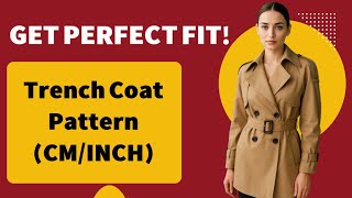 Professional Trench Coat Pattern Drafting Tutorial (Metric & Imperial Measurements) ✂️