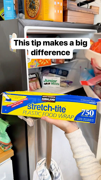 Store cling wrap in the freezer for easier handling and pull apart when you need it #kitchenstorage