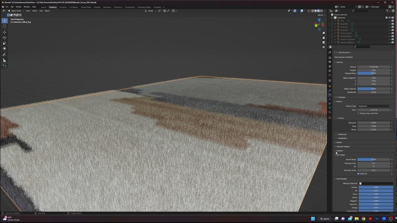 Creating Fur Texture For Rug In Blender YouTube