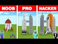 Minecraft NOOB vs PRO vs HACKER: SPACESHIP SHUTTLE BASE BUILD CHALLENGE in Minecraft Animation