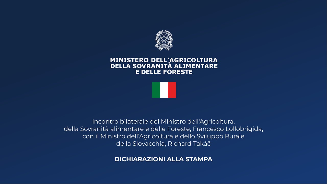 Conferenza stampa Ministro dell'agricoltura Francesco Lollobrigida e Ministro Richard Takáč