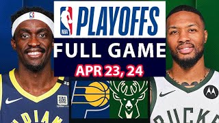 Milwaukee Bucks Vs Indiana Pacers  Full Game Highlights | April 23, 2024 | NBA Play off