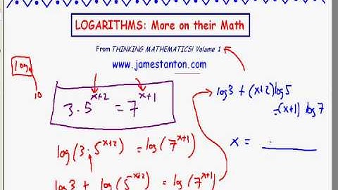 Logarithms: More Mathematics about them PART II (TANTON Mathematics)