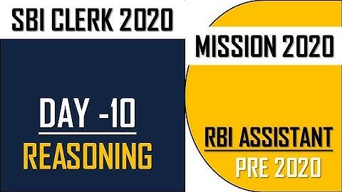 SBI CLERK PRE 2020 | RBI ASSISTANT 2020 | MEMORY BASED PAPER | DAY - 10