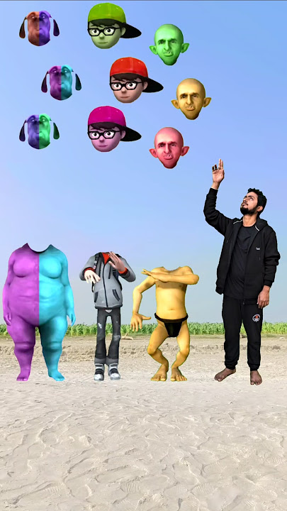 Yellow jocker, dancer😂 boy & two color fatty dog with me head matching new magic game #funny #shorts