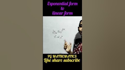 Exponential to linear form #howtocrackcsirnetmathematics #viralvideo #shorts #treanding#treanding #