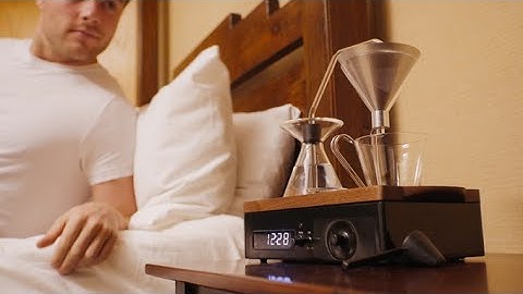 This alarm clock doubles as a coffee pot