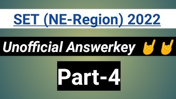 Answerkey of SET (NE-Region) || Unofficial