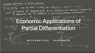 Economic Applications of Partial Differentiation
