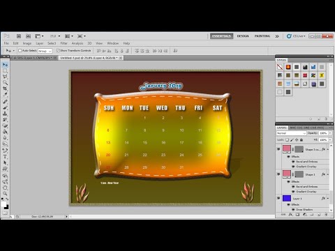 Photoshop tutorials |How to Make a Desk Calendar from Corel Draw to Adobe Photoshop