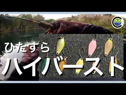 トラウトスプーン　ハイバースト　M2 MIU ひたすらハイバースト✨すそパ下池で定番スプーンを使う【エリア