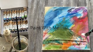 Paint with me | working with oil and water, creating a colorful abstract piece