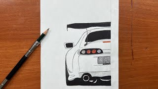 How to draw a car ( supra Mk4 step-by-step | Easy to draw