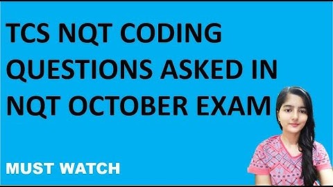 TCS NQT Coding Question Asked in October Exam || Must Watch