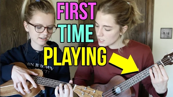 teaching my sister how to play ukulele