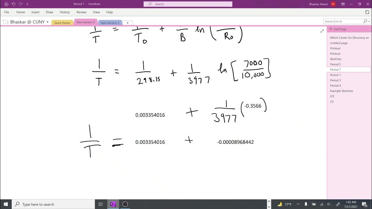 Thermistor equation (SteinhartHart equation ) YouTube