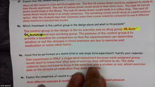18 Unit 1 C Test Review Design of Experiments Problems 3 and 4