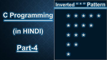 Inverted Half Pyramid Star(*) Pattern Part- 4 in C in Hindi || C Language Tutorial || By Kishan Shaw