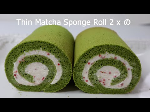 Thin version of Matcha Sponge Roll ❗2 Perfect の shape ❗ More Layers ❗薄型抹茶海绵蛋糕卷❗细节干货分享