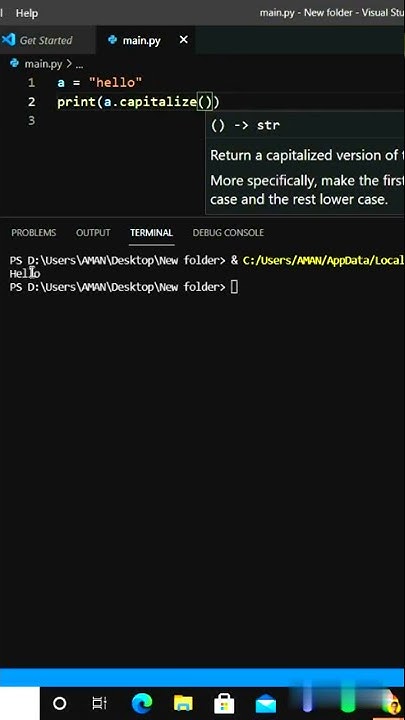 capitalize() function in python | Python #shorts - YouTube